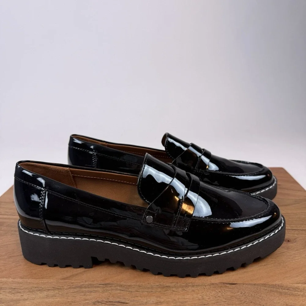 New NWOB‎ Womens Franco Sarto Cassandra Patent Penny Loafers Size 8 M